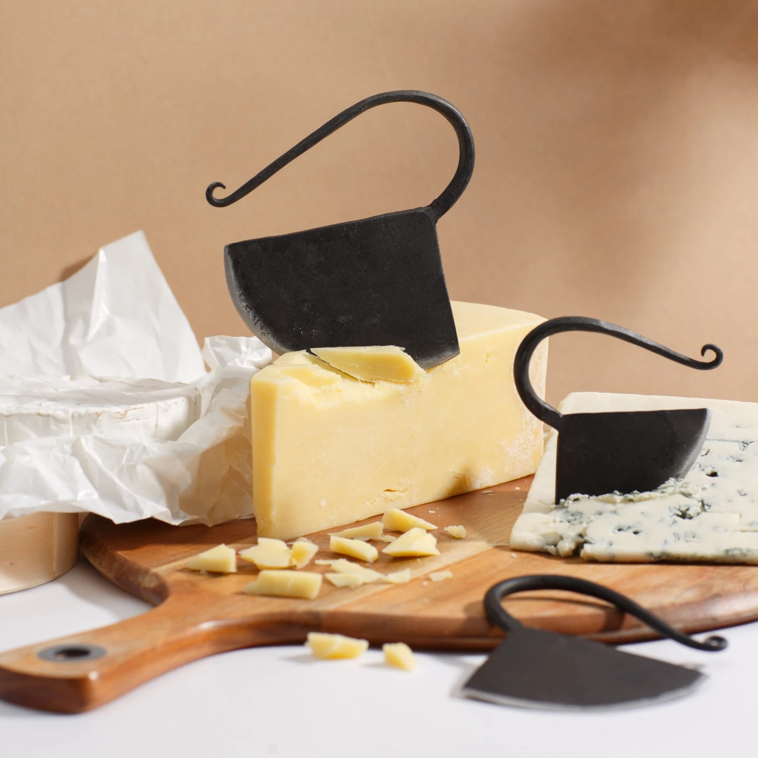 Magenta Citrine Forged Iron Cheese Knives — Set Of 3 - Image 2