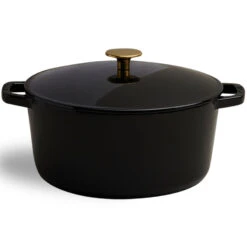 Milo By Kana 5.5-Quart Enameled Dutch Oven — Glossy Black