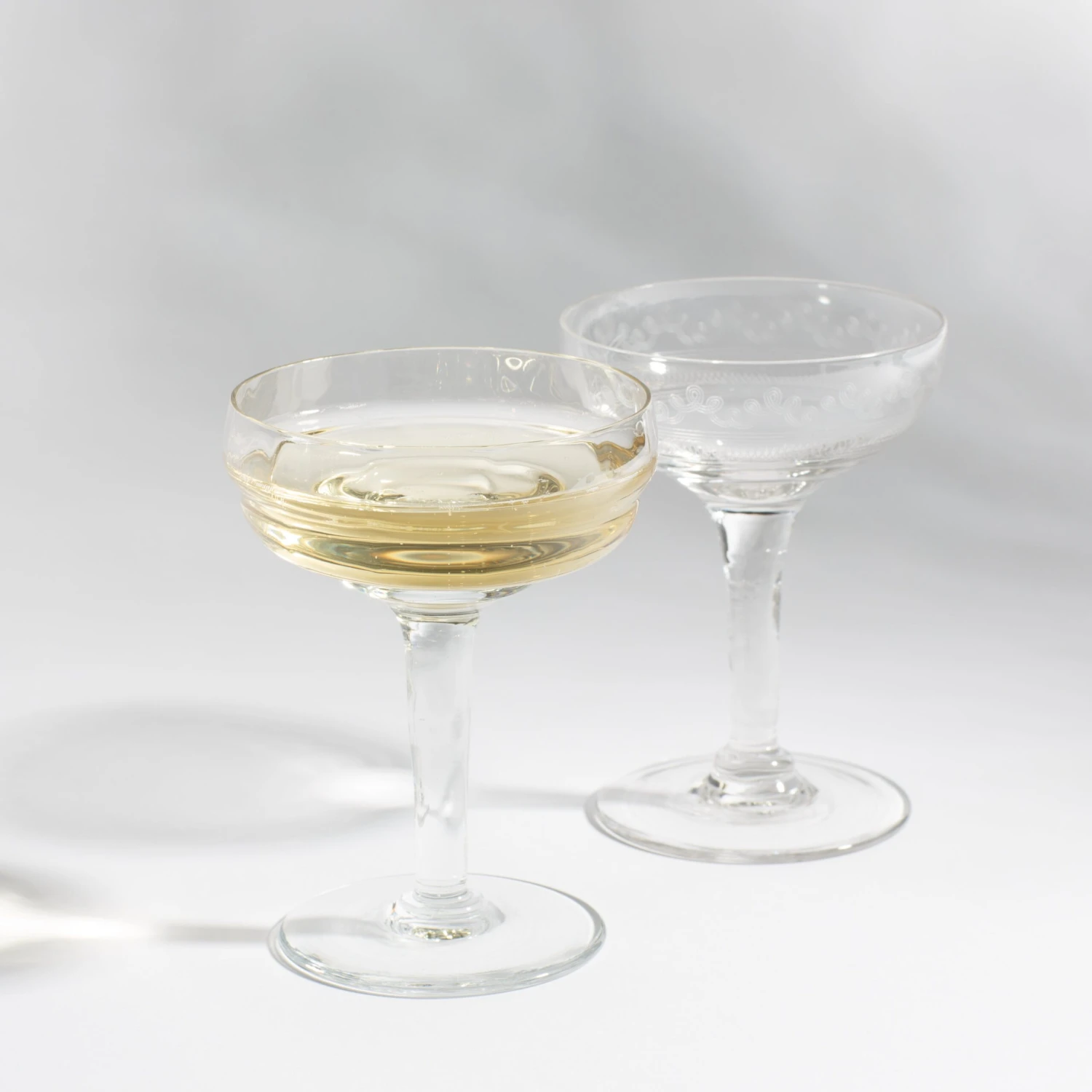 Vintage Champagne Coupes — Set Of 2 - Image 2