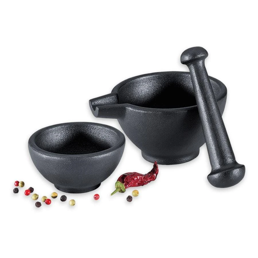 Zassenhaus Cast-Iron Mortar And Pestle Three-Piece Set